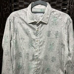 Men's ETRO 42 Light Green Patterned Shirt